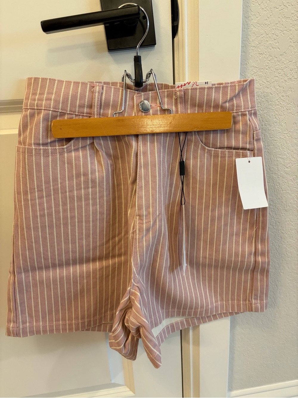 Striped Pink Women’s High-Rise Shorts